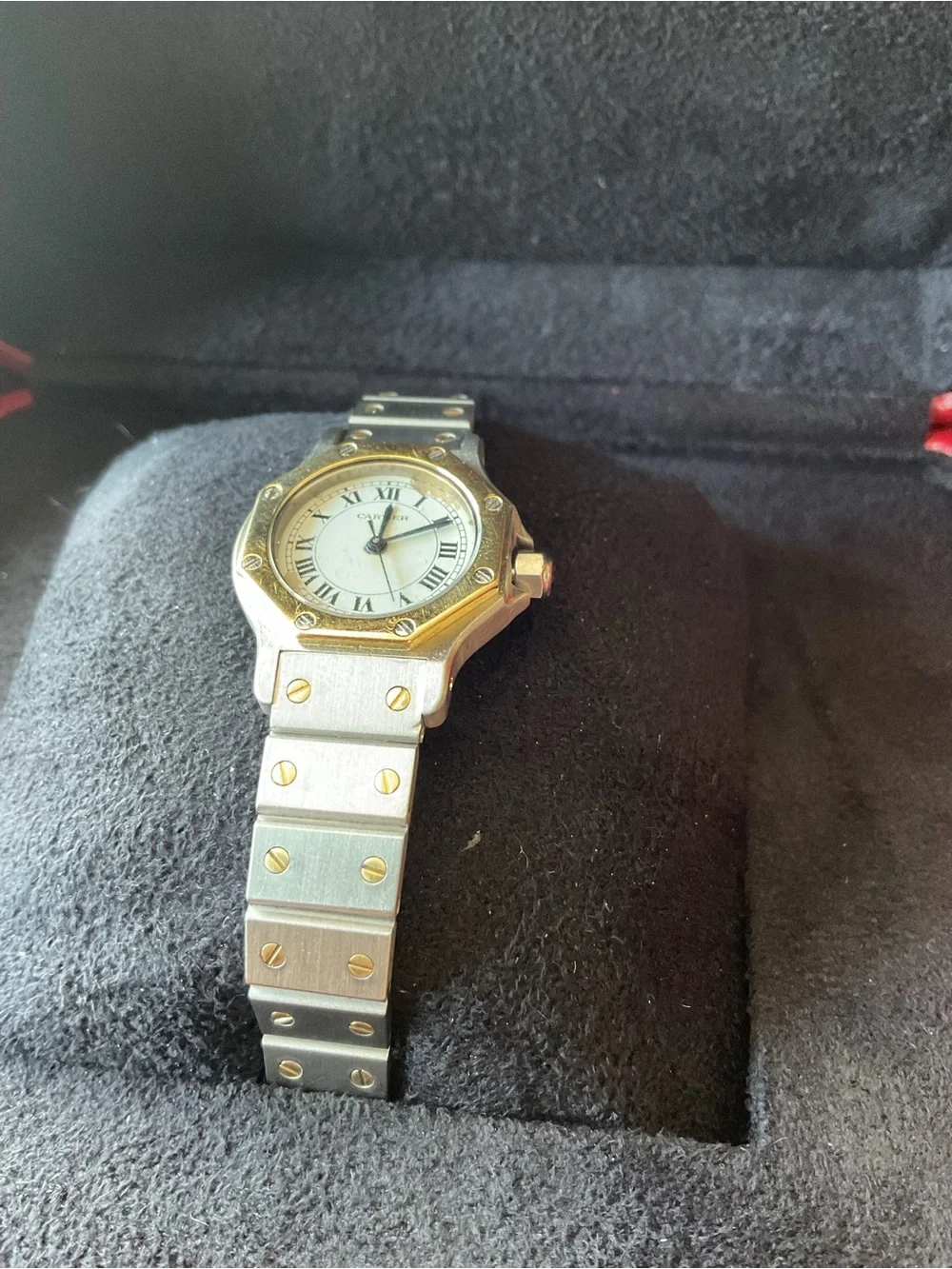 Cartier Two-Tone Silver and 18k Gold Santos Women's Watch - Picture 4 of 11